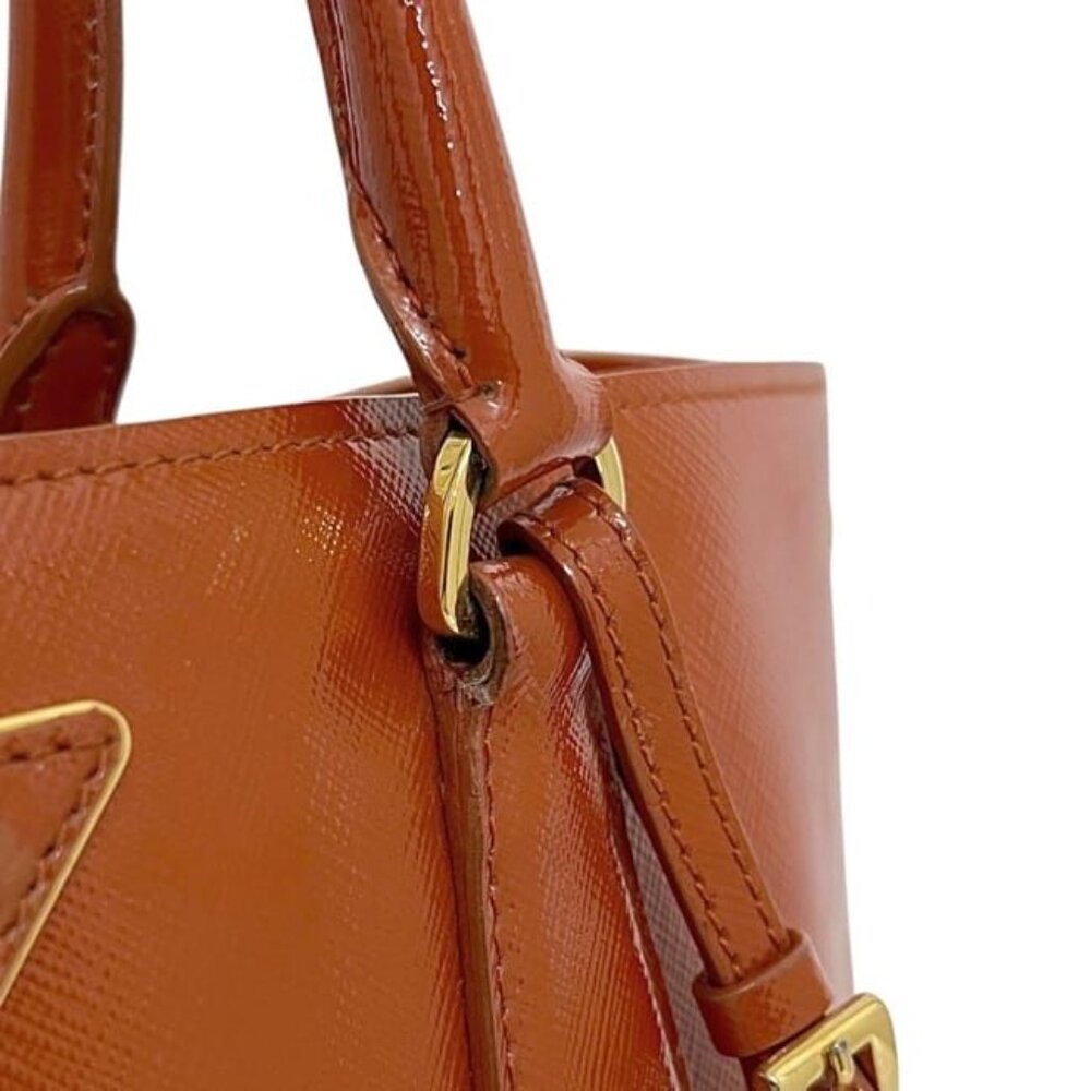 Prada 2 way Bag Orange Patent Leather 103 - Picture 7 of 10